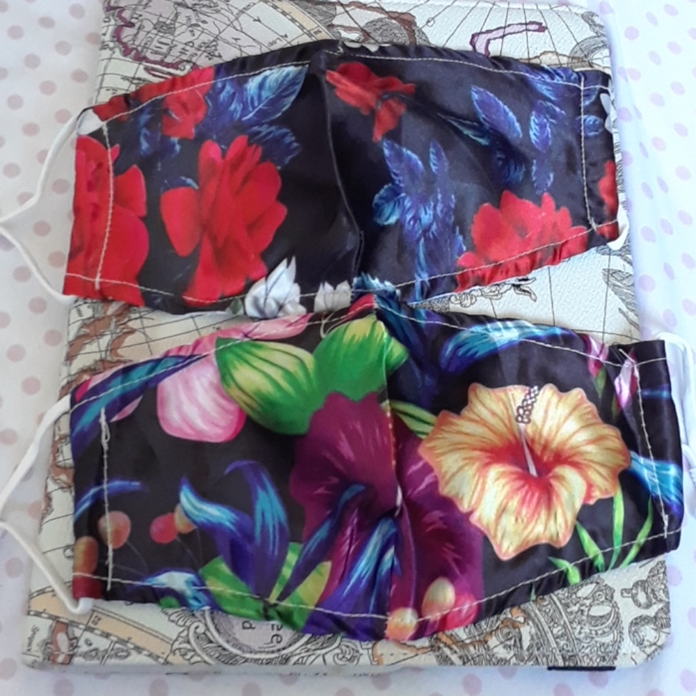 2  Mask flowers nylon